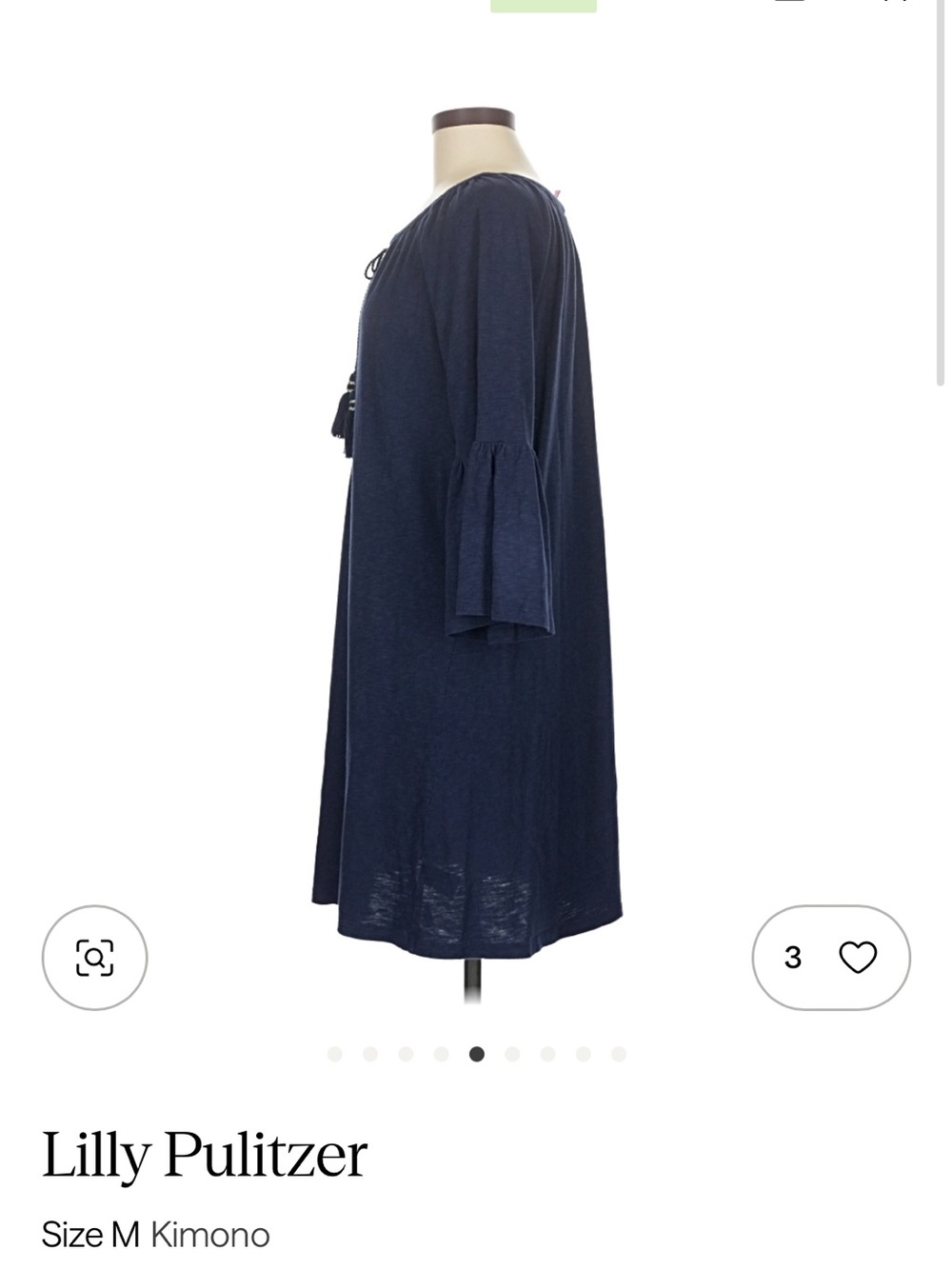 Lilly Pulitzer Navy 3/4 Bell Sleeve Dress - Picture 4 of 9